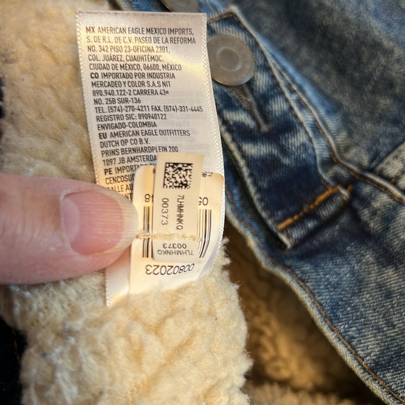 - AEO Fleece Denim Jacket Size Small - Picture 14 of 14